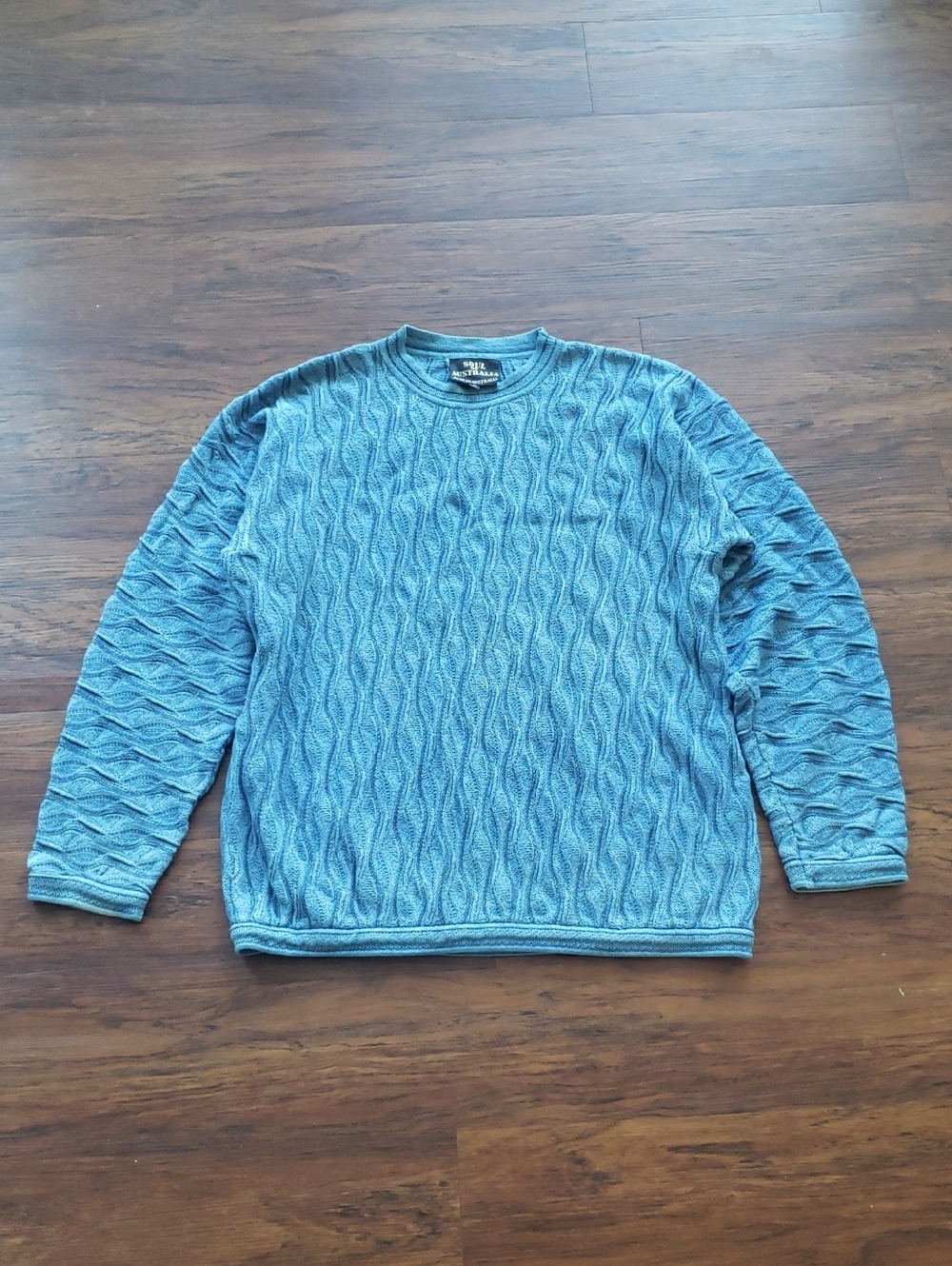 Vintage 90s Soul Of Austrailia Coogi Blue Cable Knit Crewneck Sweater Size M